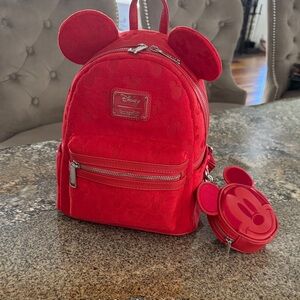 Disney Mickey Ears Burnout mini backpack with a matching detachable coin purse